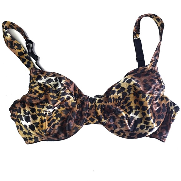 Victoria's Secret Other - Victoria's Secret Second Skin Satin Underwire Bra 38C Leopard Print Vintage Y2K